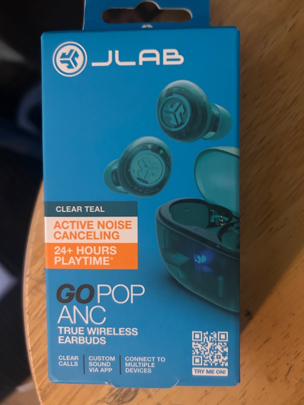 JLab Go Pop ANC True Wireless Earbuds - Clear Teal